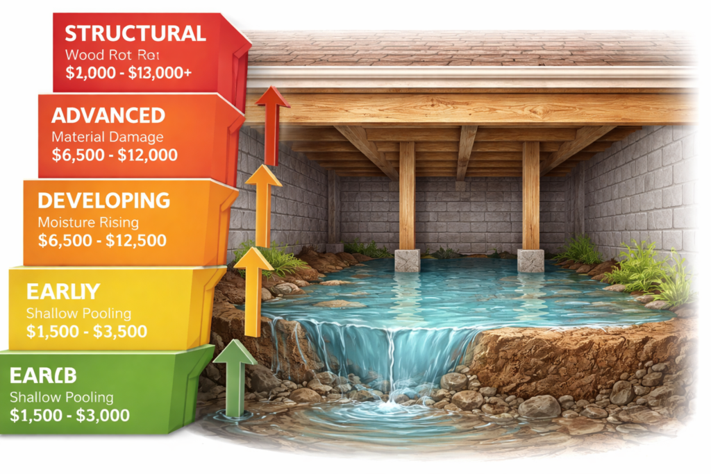 crawl space repair cost escalation