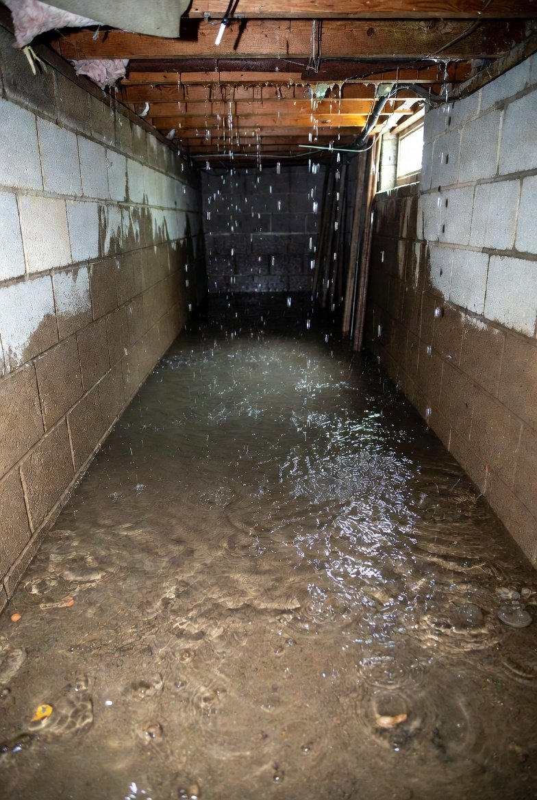 crawl space flooding after rain sequence