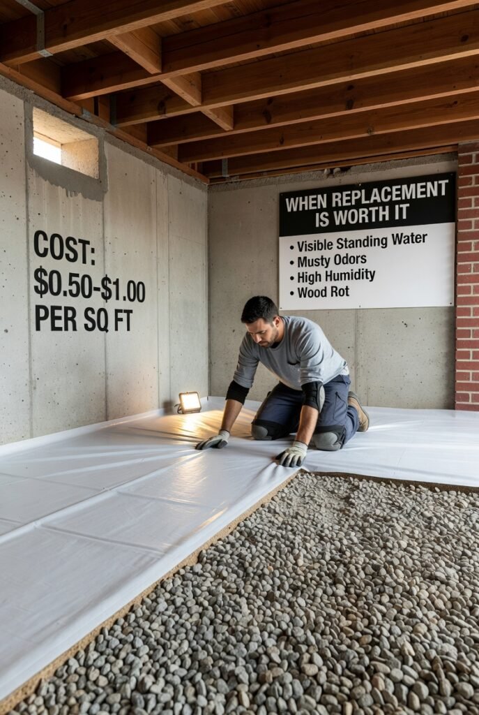 Cost to Replace Vapor Barrier in Crawl Space: